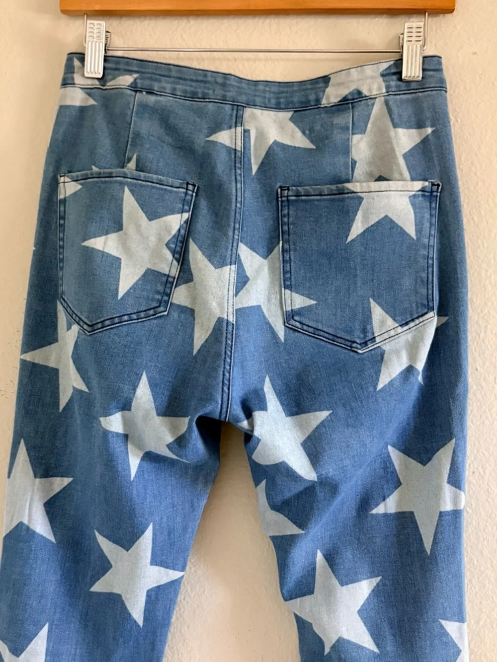 Altar'd State Star Print Super Flare Bell Bottom Jeans - Small